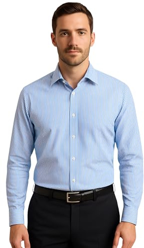 Vasego Men's Formal Dress Shirt – Regular Fit Long Sleeve Button-Down Collar Shirt, Wrinkle-Resistant Cotton Blend, Business Casual Office Wear - Ideal for Work, Wedding, Party, Or Daily Outfits