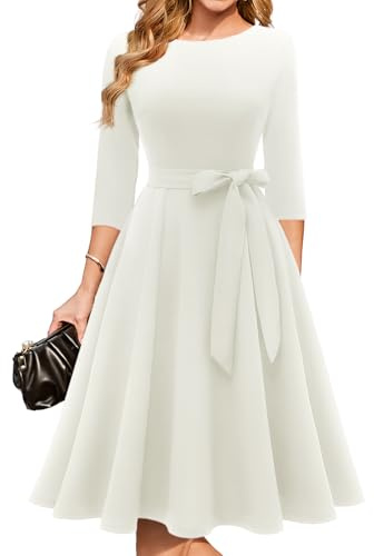 DRESSTELLS Velvet Cocktail Dresses for Women, Winter Holiday Dress, 3/4 Long Sleeves Party Formal Dress