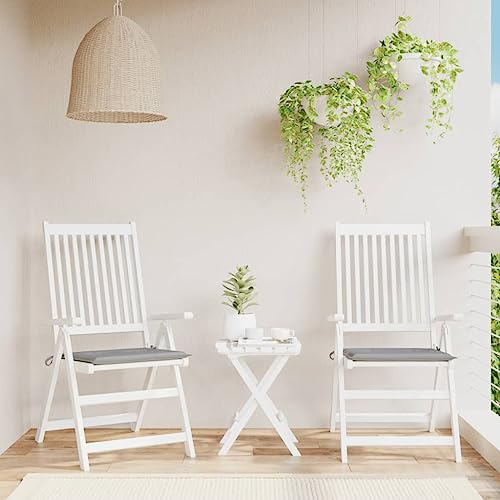 Teenpull 2er-Set Gartenstuhl-Kissen, Grau, 50x50x3 cm, aus Oxford-Gewebe, wasserabweisend, ideal für Outdoor-Möbel und bequemes Sitzen