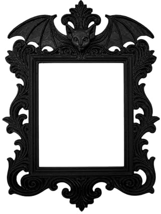 WJnflQN Gothic-Bilderrahmen – 3D-Gothic-Bilderrahmen, Halloween-Fledermaus-Ornamente, dunkle Display-Dekorationen für Regal, Schreibtisch, Hochzeit, Geburtstag, Party
