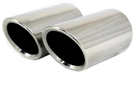 2PC Auto Silber Hinten Auspuff Schalldämpfer Spitze Endrohr Für X1 Für F48 2016 2017 2018 2019 2020 2021 2022 2023 Endschalldämpfer Auspuffendrohr(Silver)