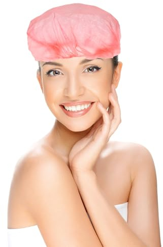 DECORNIJIA Cuffie da Doccia Monouso Rosse 100 Pezzi Cuffia Protettiva per Chioma Accessori Bagno per Donne e Saloni di Bellezza Pratiche e Sicure per Doccia e Trattamento Chioma