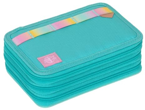 LÄSSIG Federmäppchen Unique School Triple Pencil Case Slim Unique Turquoise türkis