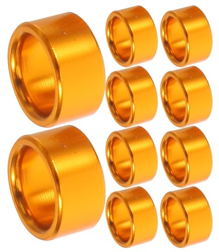 Operitacx 10pcs Anneaux en Aluminium Or pour Pattes de Pigeons et Tourterelles, Bagues D'identification Réutilisables Polyvalentes pour Entraînement et Marquage Facile