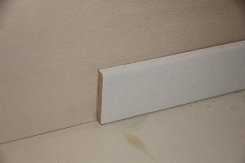 Hobby Legno - Battiscopa Rivestito In Legno Di Frassino Spazzolato Laccato Ral 9010 mm. 50X13X2400 Nr. 2 pezzi totale metri 4,80.