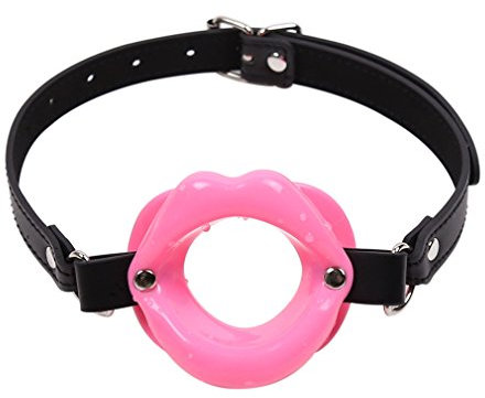 Shawa - Bâillon SM pour Maintenir la Bouche Ouverte - Réglable - en Silicone et Cuir - Jouet Sexuel Taille Unique Rosa