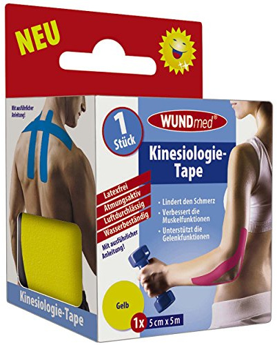 Wundmed Kinesiologie Tape 5m x 5 cm gelb, 3er Pack