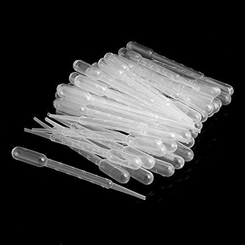 50 Stück Airbrush - Einweg-Pipetten aus Kunststoff, 3 ml, Augentropfer, Messpipetten, plastik, farblos, Einheitsgröße