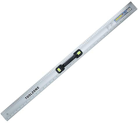 40 (1m) Aluminium Ruler With Handles + Spirit Level Metric Imperial Egde Scale