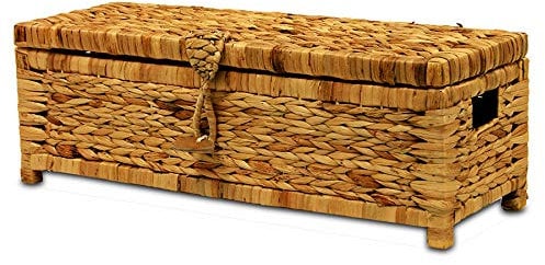 BAUL DECORACIÓN Enea Trenza, Claro. Baúl rústico, Natural para almacenaje (60 * 20 * 20)