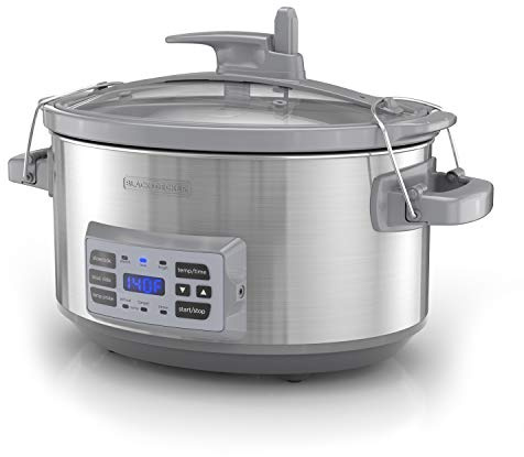 BLACK+DECKER SCD7007SSD Digital Slow Cooker with Temperature Probe + Precision Sous-Vide Capacity, Stainless Steel