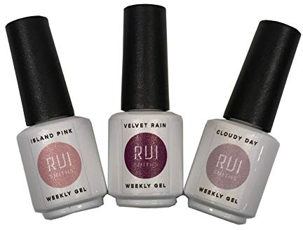 Rui Smiths Weekly härtbares Peel-Off Gel, Box Set mit 3 Farben. Einzigartige One-Step, hochglänzende, 9-Free Formulierung. Mixed in Singapur