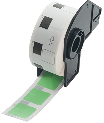 BETCKEY - 1 Rolle DK-11221 Quadratische QR Code Etiketten Kompatibel mit Brother, 23mm x 23mm, 1000 Farbige Etiketten Grün für Brother QL Etikettendrucker
