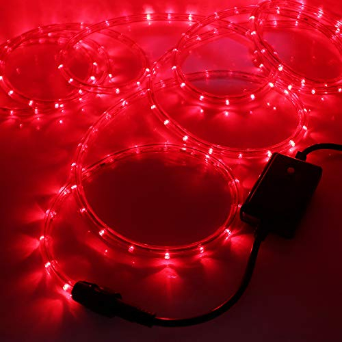 XUNATA 220V LED Lichterschlauch Licht Leiste 36LEDs/m IP65 Wasserdicht Schlauch Seil Lichter mit Controller für Innen Außen Garten Party Weihnachten Deko (Rot, 20M)