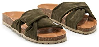 VERBENAS Sandalen Roma Velour Kaki - Größe: 36