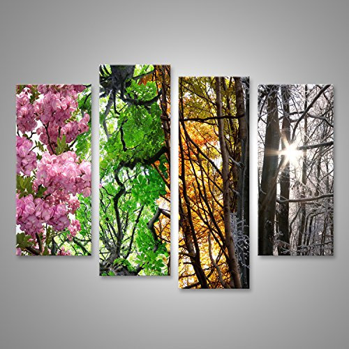 islandburner Bild auf Leinwand Vier Jahreszeiten Wandbild Poster Kunstdruck Bilder