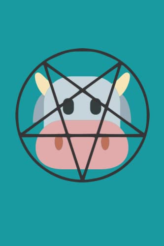 Mark of the Beef Notebook: Pentagram Cow 6x9 journal - Moo 666 - funny satanic blank lined note book