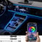 TABEN Luz Ambiental del Coche USB RGB App Control Lámpara de luz Decorativa DIY Refit Tubería de Fibra óptica Flexible 64 Colores Iluminación Interior Luz de Ambiente 1W DC 12V 3m