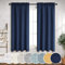 Dunkelblaue Leinenvorhänge, 2 Paneele, Set mit Stangentasche, leicht, lichtdurchlässig, texturiert, halbtransparent, Marineblau, Jungenzimmer, Spielzimmer, Schlafzimmer, Gästezimmer, 132 x 137 cm
