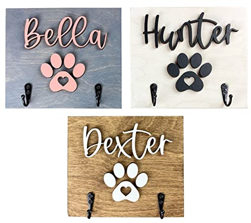 Ozinna Personalisierte Hundeleine-Halter für Wand Hundeleine Schlüsselhalter Individuelle Leinenhalter Wandhalterung für Eingangsbereich Bauernhaus Hundeartikel Aufbewahrungs-Organize (Stil 3)