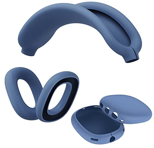 TUCANA Silicon Cases Compatible for AirPods Max, Overhead Cover + Earcup Cover + Ear Pad Cover (Blue)