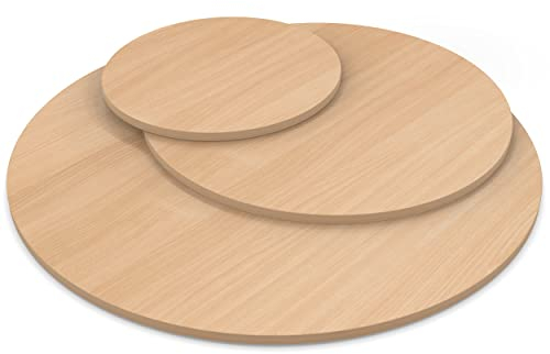 AUPROTEC Tischplatte 19mm rund Ø 900 mm Buche Holzplatte melaminharzbeschichtet Spanplatte mit Umleimer ABS Kante Auswahl: 90 cm