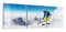 DEQORI Glasbilder Echtglas | Motiv Skifahrer in Aktion | horizontal 3-teilig 150x50 cm | große XXL Deko | Wandbilder für Wohnzimmer, Schlafzimmer, Flur & Küche | moderne Wanddeko