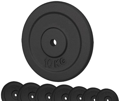 G5 HT SPORT Hantelscheiben aus Gusseisen Ø 25 mm für Fitnessstudio und Home Gym von 0,5 bis 20 kg für Hanteln und Langhanteln (1 x 10 kg)…