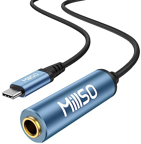 MillSO Adaptador de auriculares USB C a 6,35 mm TRS 1/4 hembra a USB tipo C Aux, adaptador de audio estéreo de 6,35 mm para amplificadores, mezcladores, cine en casa, smartphones, portátiles,