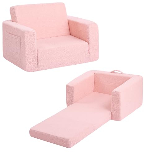 YOTATING 2-in-1-Kinder-Sofa-Stuhl, Cabrio-Kleinkindstuhl aus dem Kindersofa-Stuhl Klumpen Kinder Spielen Sofa mit Seitentaschen Armlehre Stuhl für Mädchen oder Jungen