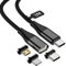 YKZ USB C Magnetisches Ladekabel 1M, 60W PD Schnellladen, Magnetisches Kabel mit 3 Wechselspitzen (Type C, Micro USB, i-Product), Kompatibel mit Smartphones und Tablets