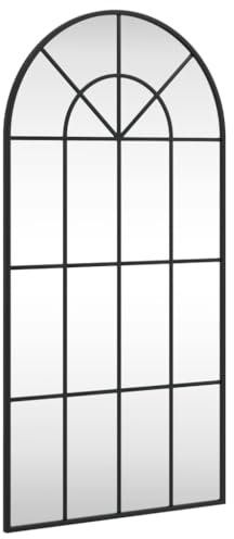 vidaXL Espejo de Pared Arco de Hierro Negro 50x100 cm