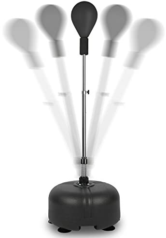 Dripex Punchingball Speedball Verstellbarer freistehender Boxsack Speed-Reflex Trainingsball für Erwachsene Kinder, Trainingsgerät für Zuhause und Fitnessstudio (Schwarz)