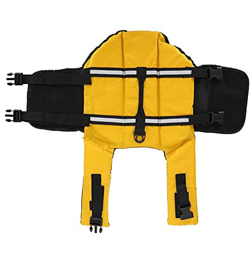 Giubbotto Salvagente Per Cani, Gilet da Nuoto Per Cani Costume Salvagente Per Cani Per Cani di Taglia Piccola, Media E Grande(XL-GIALLO)
