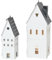 2 STK Laternen Metall Weiss grau Häuser b174 Eisen lackiert Dekohaus Windlichter Set Metallhaus 17cm und 22cm Metall Haus Laternenhaus Windlichter Häuser Aufsteller Laterne Haus