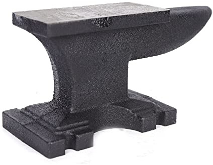 HINOPY Yunque, 5 kg/11 kg/25 kg, yunque forjado, herramienta de forja, cuerno individual, hierro fundido, negro, para forja, batería, reloj, mesa de sujeción (11 kg)