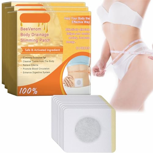Voilaist Bienengift-Lymphdrainage-Schlankheitspflaster, Cvreoz Detox Schlankheitspflaster, Lukmlca Bienengift-Pflaster zur schnellen Gewichtsabnahme, Aufkleber zur Körperformung (30PCS)