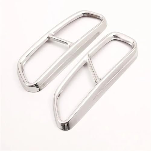 ALaaaaL Auspuffblenden Für Audi A6 C7 2016 2017 2018,Auto Auspuff Schwanz Throat Rahmen Dekoration Abdeckung Aufkleber Trim Autoteile,B-Silver