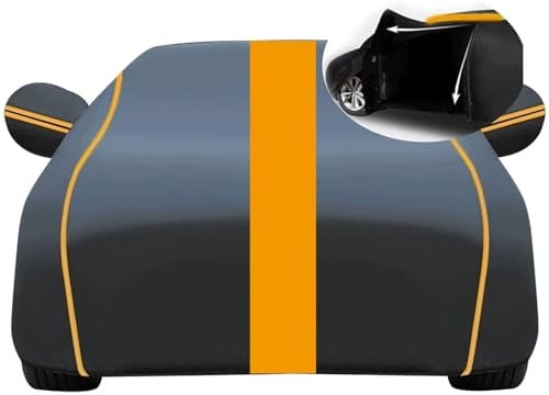 Abdeckplane Auto Hagelschutz Für Opel Mokka SUV (2012-2024), Hagelschutzplane Auto, Autoabdeckung Outdoor, Auto Abdeckplane Wasserdicht, Autogarage Abdeckung, Atmungsaktiv，Uv Beständig(Color:Black ora