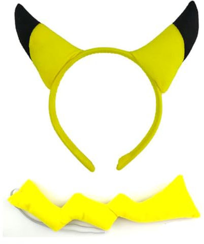 ATAYOU 2Pcs Gelb Cartoon Ohren Stirnband und Schwanz Accessoire Kit für Halloween Cosplay Kostüm (Orange)