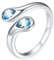 Silvora Funkeln Damen Aquamarin Zirkonia Ehering Verlobungsring 925 Silber 2mm breit Offenes Toi Et Moi Geburtsstein Fingerring Hochzeitsring Ewigkeitsring für Valentinstag Muttertag