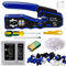 RJ45 Ethernet Passthrough Network Tool Kit, RJ45 ethernet Connectors Crimping Cable Continuity Tester Punch Down Tool Set Cable Cutter Stripper Crimper for RJ45 CAT5 Cat6 CAT7 Screwdriver