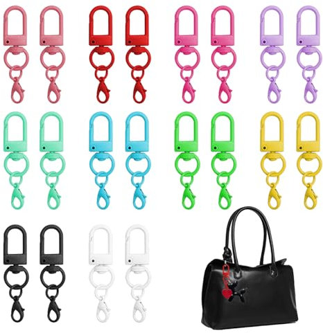 TNSLAND 20 pezzi ganci portachiavi, ganci per portachiavi fai da te, moschettone rotante moschettone aragosta per borse chiave appendere accessori giocattolo diy