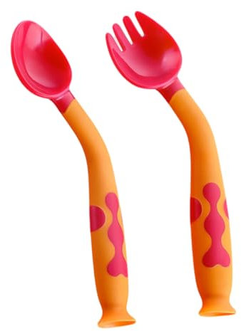 WATIIFUFU 1 Satz -Twist-Löffel isst Geschirr zum Selbstfüttern für Kleinkinder -Kit Babybesteck kinderlöffel kindergeschirrsets biegbare Löffelgabel Löffel rot