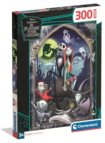 Clementoni Puzzle Super Nightmare Before Christmas 300 Stücke für Kindern 9-12 Jahre, Cartoon, Geschenk für Kinder, Puzzle für Kinder, Made in Italy, 21743