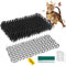 WuGU 15 Piezas Alfombrilla Anti Gatos, Repelente de Plástico Gatos con 15 Clavos U + 20 Bridas, Pinchos Anti Gatos-20 x 40cm, Evita Que Las Mascotas se Acerquen, para Jardín Interior y Exterior