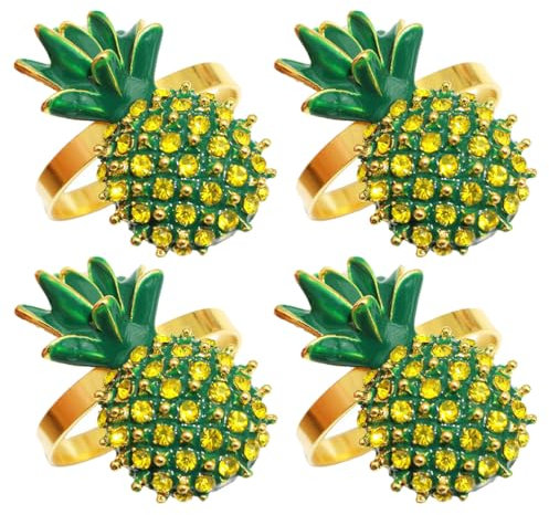PRETYZOOM Vielseitige Ananas-servietten – 4 Stück Legierungsmaterial Ideal Für Bankette Und Das Zu Hause
