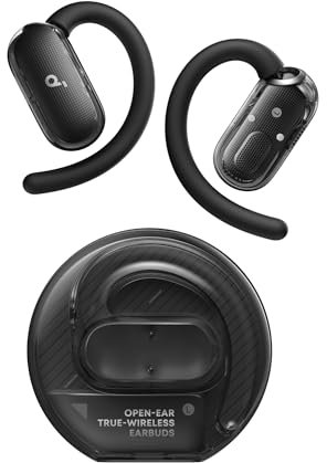 Soundcore V40i Cuffie Bluetooth Open Ear, Suono Cristallino, Custodia senza Coperchio, 4 Posizioni Regolabili per Ogni Orecchio, Bassi Più Ricchi, IP55, 21H Autonomia, Chiamate Potenziate AI