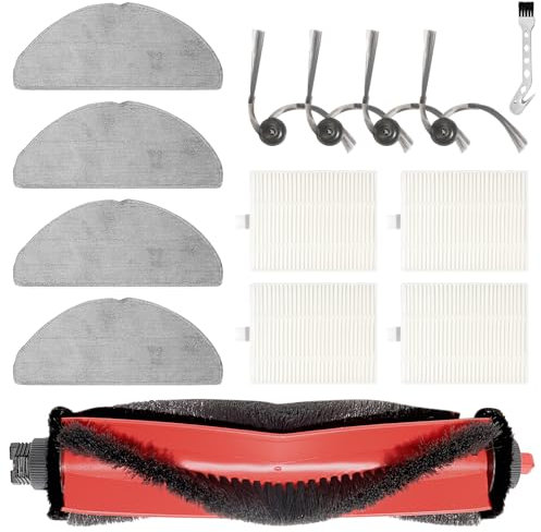 KiimSin Accessori Ricambio per Roborock Q7 L5+, Q7 M5, Q7 M5+, Q7 L5 per Robot Aspirapolvere, 1 Spazzola Principale, 4 Panni, 4 Filtri, 4 Spazzole Laterali