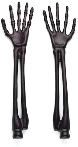 Oneida Flatware Utensil Set, Vintro Halloween Satin Black Skeleton 2-Piece Salad Servers Set, Aluminum Kitchen Utensils Set, Tongs, Black, Halloween Decor Indoor, Salad Serving Set (2 Piece, 12-inch)